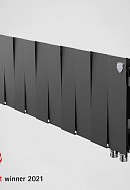 Биметаллический дизайн радиатор Royal Thermo PianoForte 200 Noir Sable (черный) VDR - 16 секций, нижнее правое подключение 