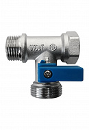 Кран шаровой Stout проходной 1/2"х3/4"х1/2", для стиральных и посудомоечных машин 