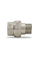 Прямое разъемное соединение Varmega ВР-НР 3/4", VMTF51-N000505, с плоским уплотнением, никелированное 