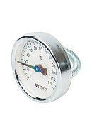 Термометр биметаллический накладной Watts 10006504 F+R810 TCM (TSS), 120°С, штуцер 63 мм, с пружиной 
