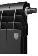 *Биметаллический радиатор Royal Thermo BiLiner 350 Noir Sable (черный) VDR - 4 секции, нижнее правое подключение 