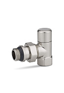 Запорный радиаторный клапан Varmega VMDV03-510404, 1/2" ВР-НР, угловой, матовый никель 