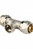 Тройник с наружной резьбой Stout SFS-0011-003420 3/4"х20, никелированный, компрессионный 