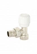 Радиаторный клапан (вентиль) ручной регулировки Uni-fitt 155N2000 1/2" ВР-НР, угловой, с разъемным соединением 