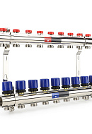 Коллекторная группа для отопления Varmega VM15809 ВР 1", на 9 контуров 3/4" EK, латунь 