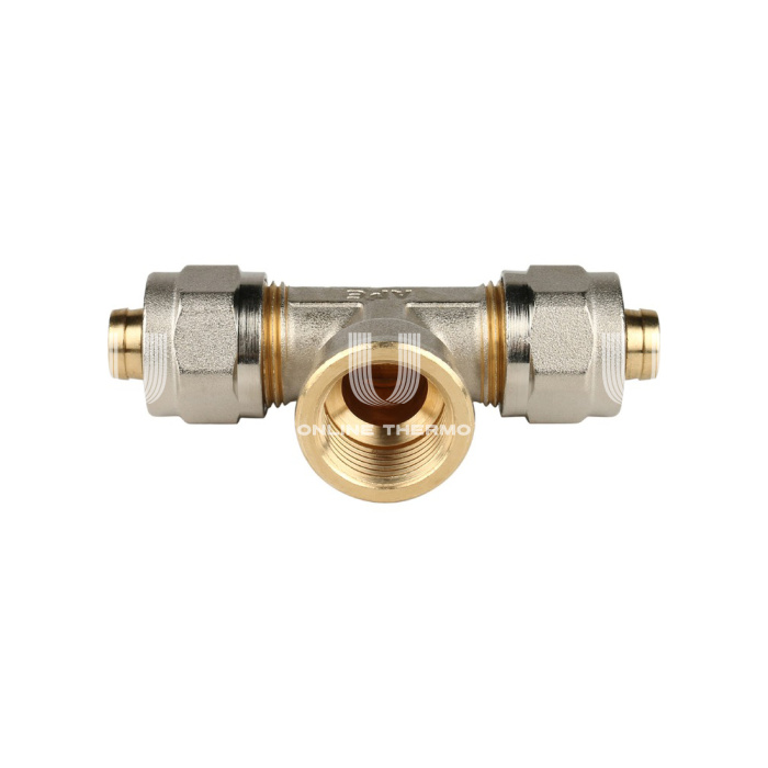 Тройник с внутренней резьбой Stout SFS-0012-001216 1/2"х16, никелированный, компрессионный 