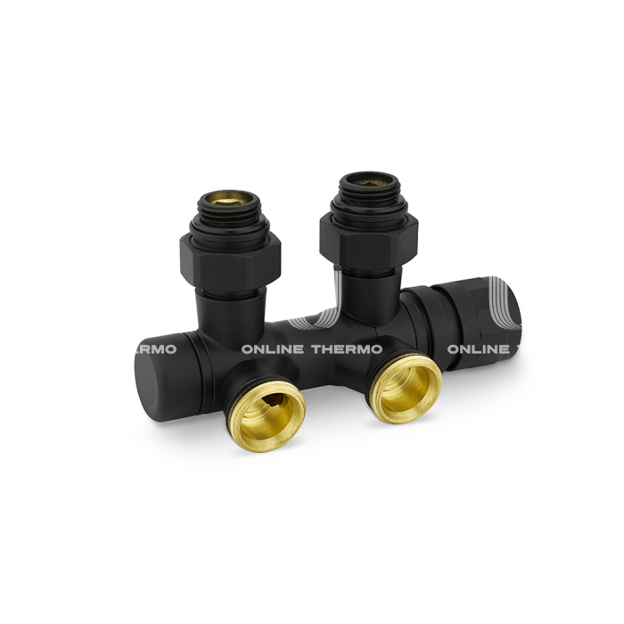 Узел нижнего подключения Varmega VMDV25-200415, 1/2"х3/4"EK, универсальный, черный 