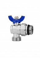 Комплект угловых шаровых кранов Varmega VM15955, 1"x1" НР-НР, с разъемным соединением, ручка-бабочка, для коллекторных групп 