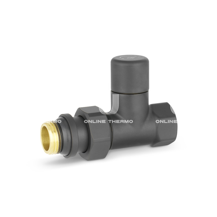 Радиаторный клапан ручной регулировки Varmega VMDV02-210404, 1/2" ВР-НР, прямой, черный 