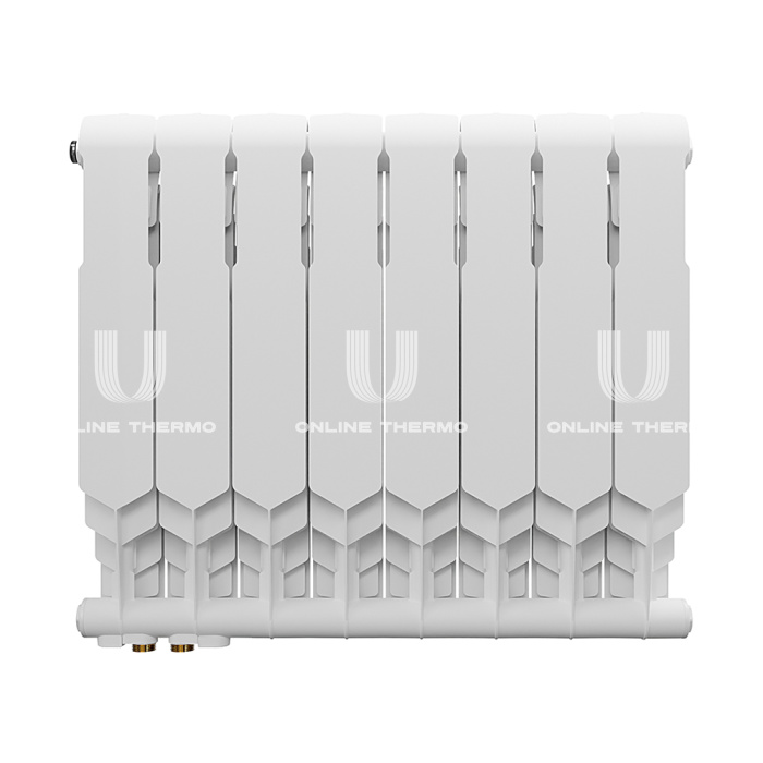 Биметаллический радиатор Royal Thermo Vittoria Super 500 2.0 VDR80 - 8 секций, нижнее правое подключение, 80 мм 