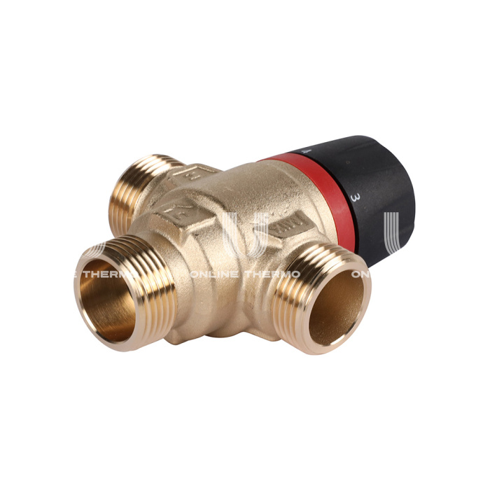 Термостатический смесительный клапан Rommer RVM-0121-164320 НР 3/4", Kvs 1.6, PN5, 20-43°C 