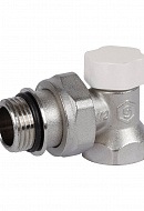 Запорный радиаторный клапан (вентиль) ручной регулировки Stout SVL-1156-100015, 1/2" ВР-НР, угловой, с уплотнением 