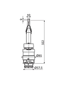 Сливной механизм Alcaplast A06-850 для сниженных скрытых систем инсталляции с высотой 850 мм 