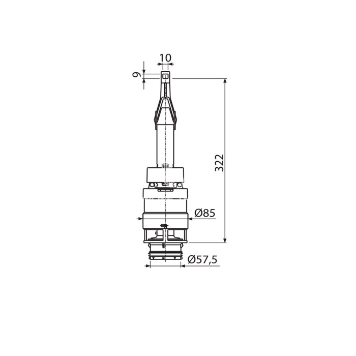 Сливной механизм Alcaplast A06-850 для сниженных скрытых систем инсталляции с высотой 850 мм 