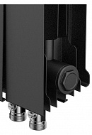 Биметаллический дизайн радиатор Royal Thermo PianoForte 500 Noir Sable (черный) VDR80 - 4 секции, нижнее правое подключение, 80 мм 