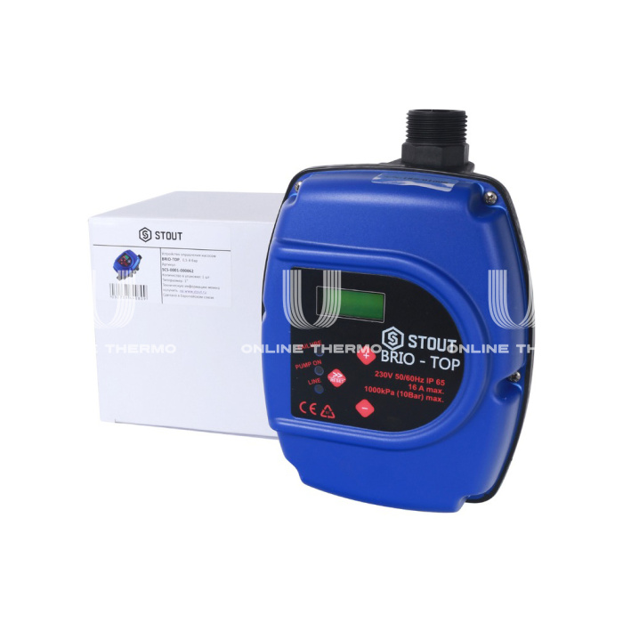 Реле давления Stout BRIO-TOP SCS-0001-000062, с защитой от «сухого хода», давление включения 0.5-9 бар, НР 1" 
