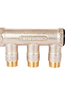 Коллектор Stout с шаровыми кранами SMB 6210 3/4", 3 отвода 1/2" (красные ручки) 