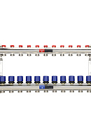 Коллекторная группа для отопления Varmega VM15813 ВР 1", на 13 контуров 3/4" EK, латунь 