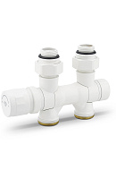 Узел нижнего подключения Varmega VMDV25-100415, 1/2"х3/4"EK, универсальный, белый 