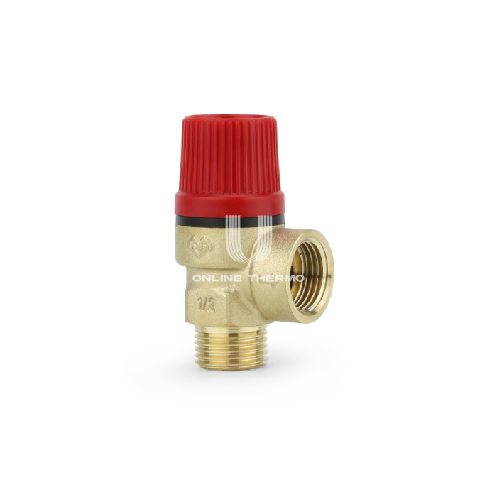Клапан предохранительный (сбросной) Varmega VM16701 1/2" ВР-НР, 1.5 бар, мембранный, латунь 