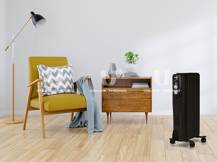 Масляный радиатор Ballu Classic black BOH/CL-07BRN 1500, 7 секций 