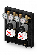 Насосно-смесительный модуль Meibes Kombimix 2MK M26101.3OSRU, 2 смесительных контура без приводов, с насосом Grundfos UPM3 Hybrid 15-70, подача справа 