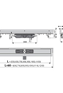 Душевой лоток (водоотводящий желоб) AlcaPlast APZ104-550 Flexible Low, регулируемый, к стене, горизонтальный сток - 550 мм 