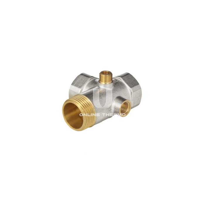 Штуцер пятивыводной Aquasfera 9036-02 ВР-НР 1"×1"×1"×1/4"×1/4", никелированный 