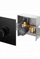 Набор терморегулятора Oventrop Unibox RTL 1022751, 10-50°C, крышка черное стекло 