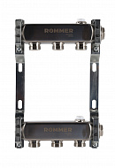 Распределительный коллектор (группа) для отопления Rommer RMS-4401-000003 ВР 1", на 3 контура 3/4" EK, нержавеющая сталь, нерегулирующий 