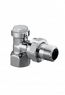 Запорный радиаторный клапан (вентиль) ручной регулировки Oventrop 1164554, DN15, 1/2" ВР-НР, Combi C, угловой, хромированный 