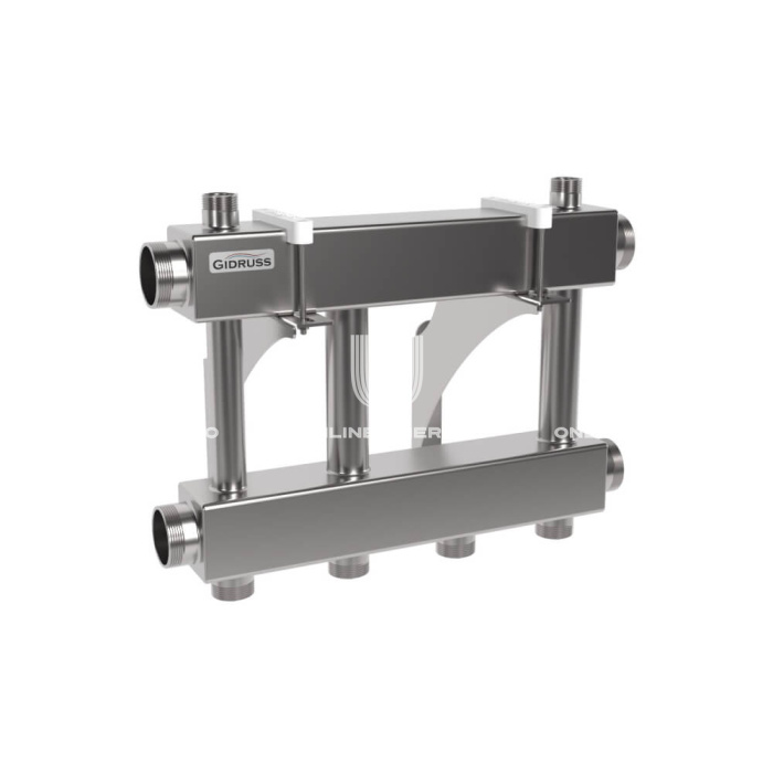 Модульный распределительный коллектор Gidruss (Гидрусс) MKSS-250-2x32, до 250 кВт, нержавеющая сталь 