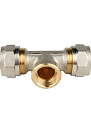 Тройник с внутренней резьбой Stout SFS-0012-003426 3/4"х26, никелированный, компрессионный 