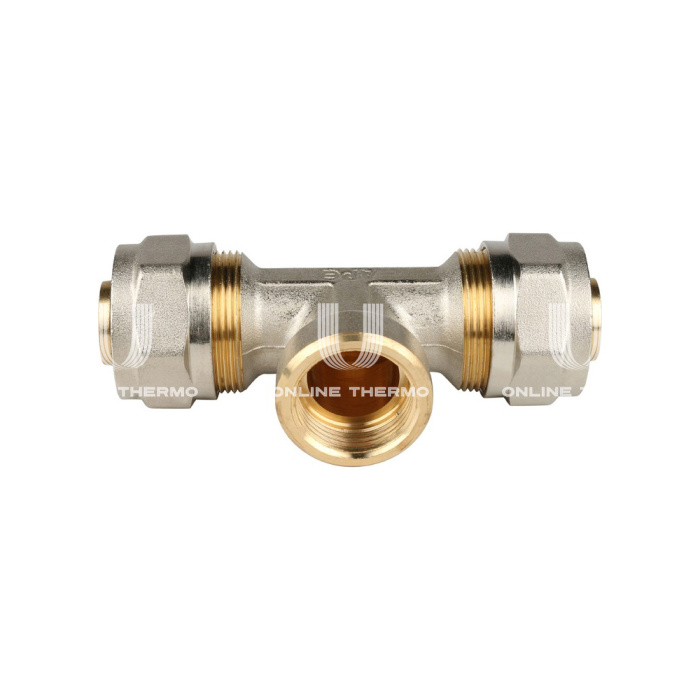 Тройник с внутренней резьбой Stout SFS-0012-003426 3/4"х26, никелированный, компрессионный 