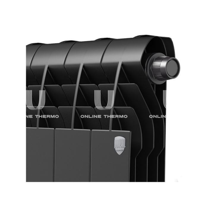 Биметаллический радиатор Royal Thermo BiLiner 500 Noir Sable (черный) VR - 4 секции, нижнее подключение 