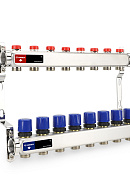 Распределительный коллектор (группа) для отопления Varmega VM15508 ВР 1", на 8 контуров 3/4" EK, нержавеющая сталь 