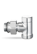 Узел нижнего подключения одинарный Varmega VMDV22-400415, 1/2"×3/4"EK НР, угловой, хром 