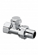 Запорный радиаторный клапан (вентиль) ручной регулировки Oventrop 1165554, DN15, 1/2" ВР-НР, Combi C, прямой, хромированный 