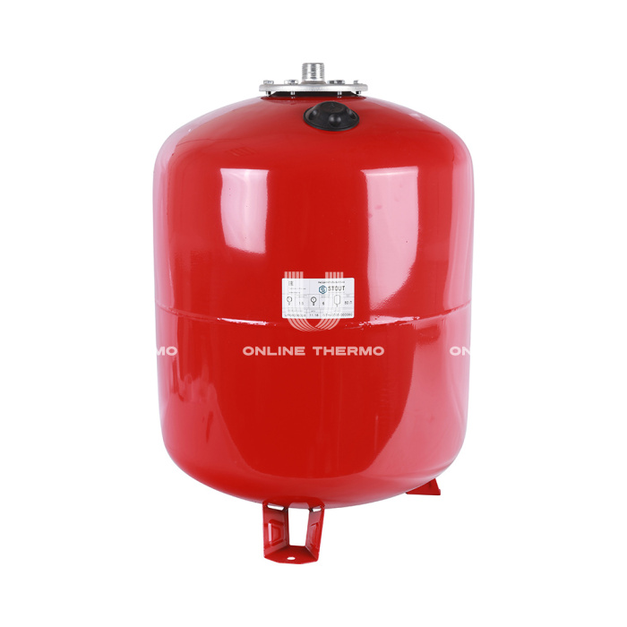 Расширительный бак для отопления Stout STH-0006-000080, 80 л, красный вертикальный, на ножках 