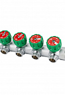 Коллектор регулирующий Varmega VM14614, 3/4", на 4 выхода 3/4"ЕК, хромированный 