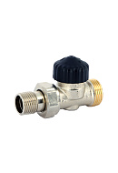 Термостатический клапан (терморегулятор) Uni-fitt Thermo 162N2300, 1/2"х3/4"EK НР-НР, прямой, для однотрубных систем, с преднастройкой 