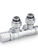 Узел нижнего подключения Varmega VMDV25-400415, 1/2"х3/4"EK, универсальный, хром 