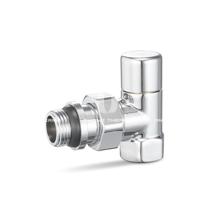 Радиаторный клапан ручной регулировки Varmega VMDV01-410404, 1/2" ВР-НР, угловой, хромированный 