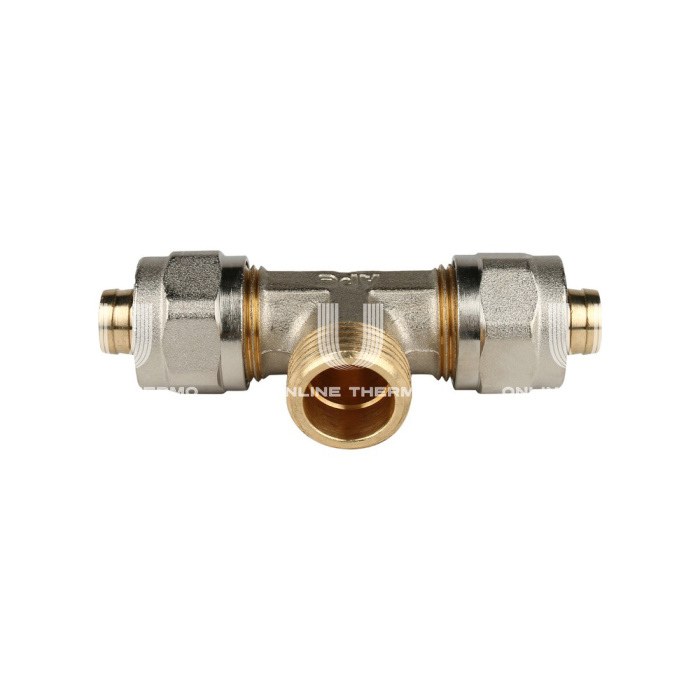 Тройник с наружной резьбой Stout SFS-0011-001216 1/2"х16, никелированный, компрессионный 