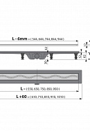 *Душевой лоток (водоотводящий желоб) AlcaPlast APZ8-950, Simple, горизонтальный сток - 950 мм 