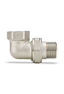 Угловое разъемное соединение Varmega ВР-НР 3/4", VMTF52-N000505, с уплотнением o-ring, никелированное 