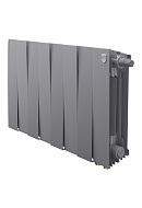 Биметаллический дизайн радиатор Royal Thermo PianoForte VD 300 Silver Satin (серый) VDR80 - 8 секций, нижнее правое подключение, 80мм 