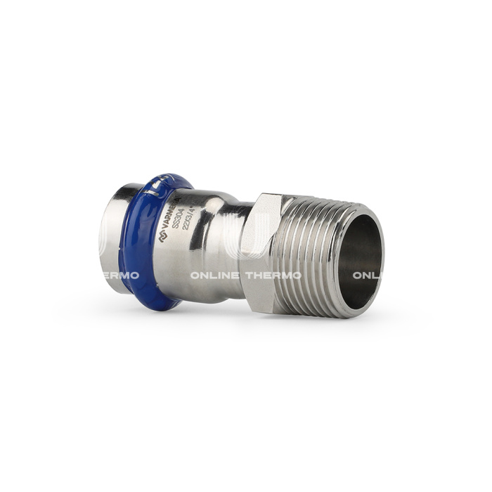 Муфта раструбная Varmega Inox Press с наружной резьбой VM706002205, 22×3/4" 