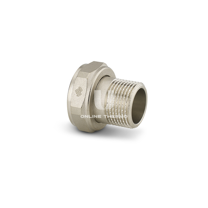 Соединитель переходной Varmega с НГ ВР-НР 1"x3/4", VMTF58-N000605, с плоским уплотнением, никелированный 
