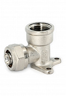 Угольник настенный (водорозетка) Uni-fitt 670N6200, 16х1/2"х16, никелированный, с креплением, компрессионный 